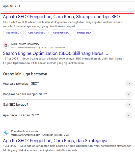 Pengguna Melihat dan Mengklik Hasil Pencarian