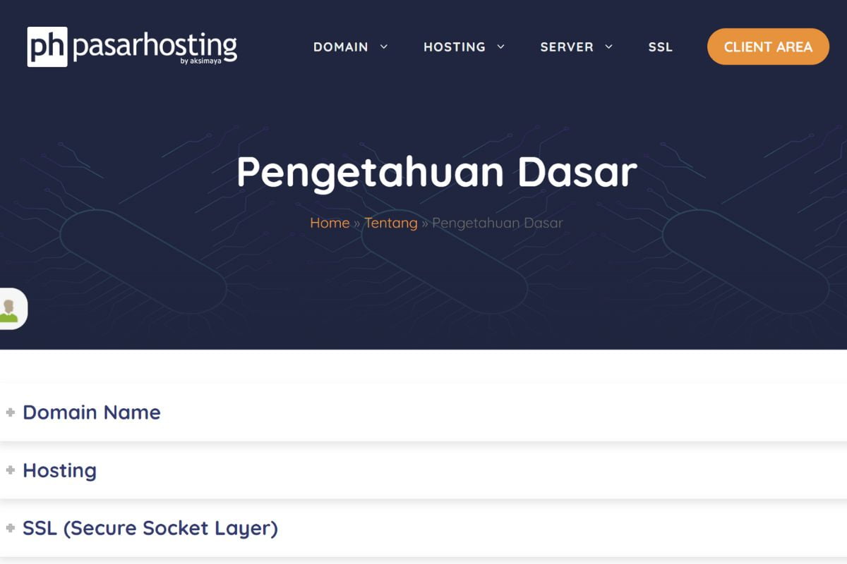 pengetahuan dasar dan tutorial di website PasarHosting
