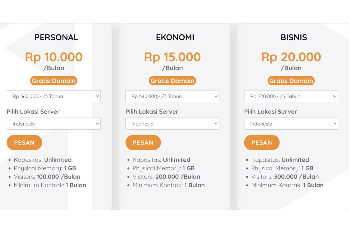 paket hosting PasarHosting