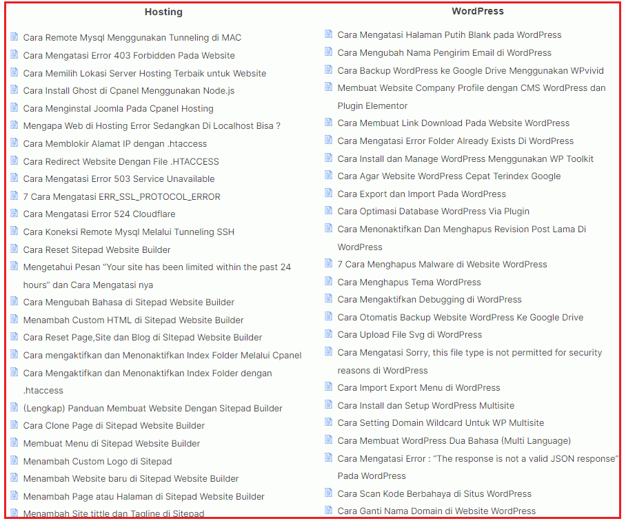 Memiliki Database Panduan yang Lengkap