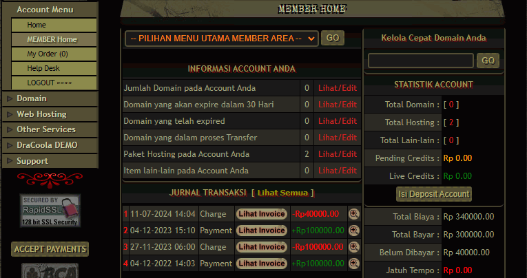 Member Area Berbeda dengan Provider lainnya