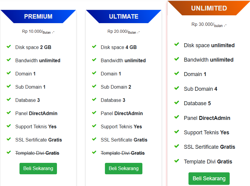 Paket Hosting DirectAdmin
