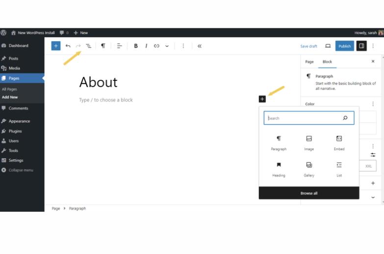 Membuat page di WordPress