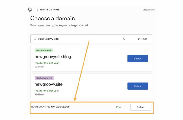 Menentukan nama situs