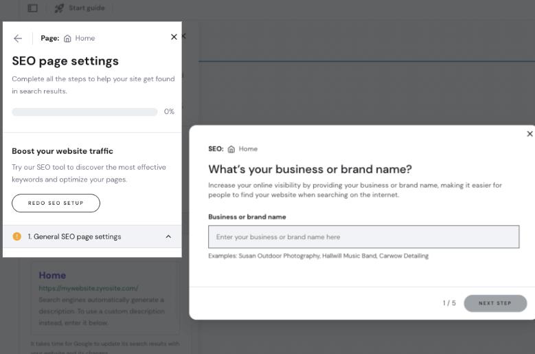 Optimasi SEO di zyro