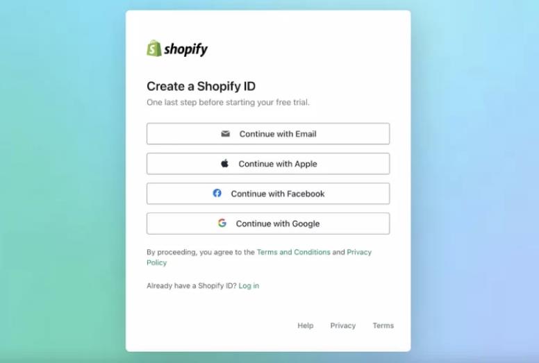 membuat akun shopify