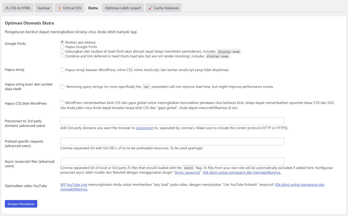 Cara Setting Plugin Autoptimize WordPress 