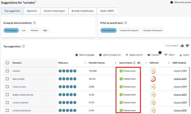 Gunakan Tools Analisis Intent