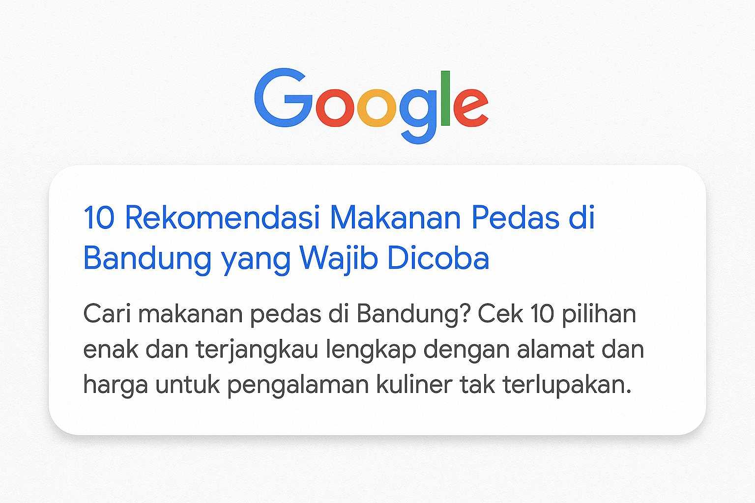Contoh meta title dan meta description dalam hasil pencarian Google
