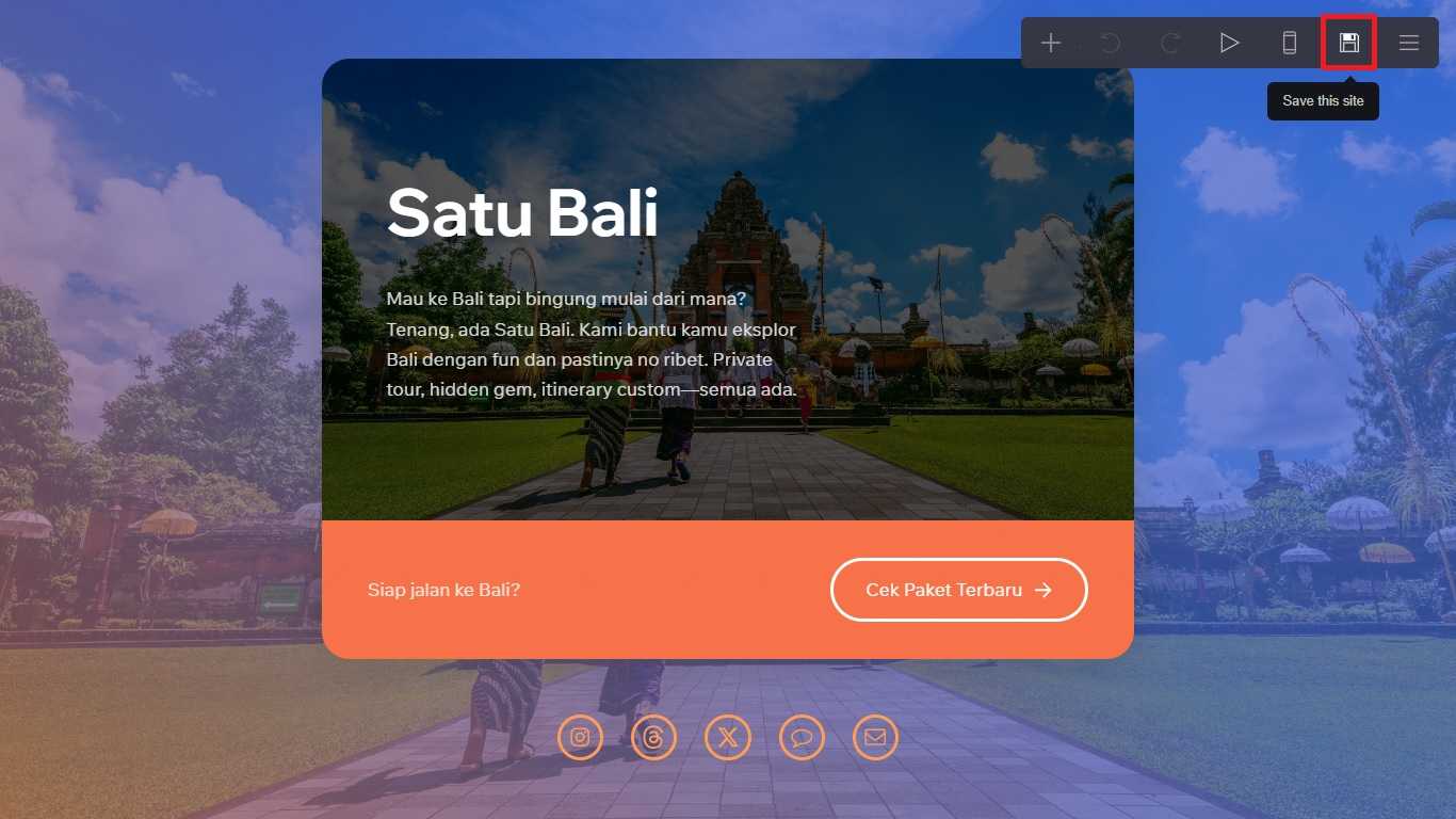 desain landing page di platform Carrd