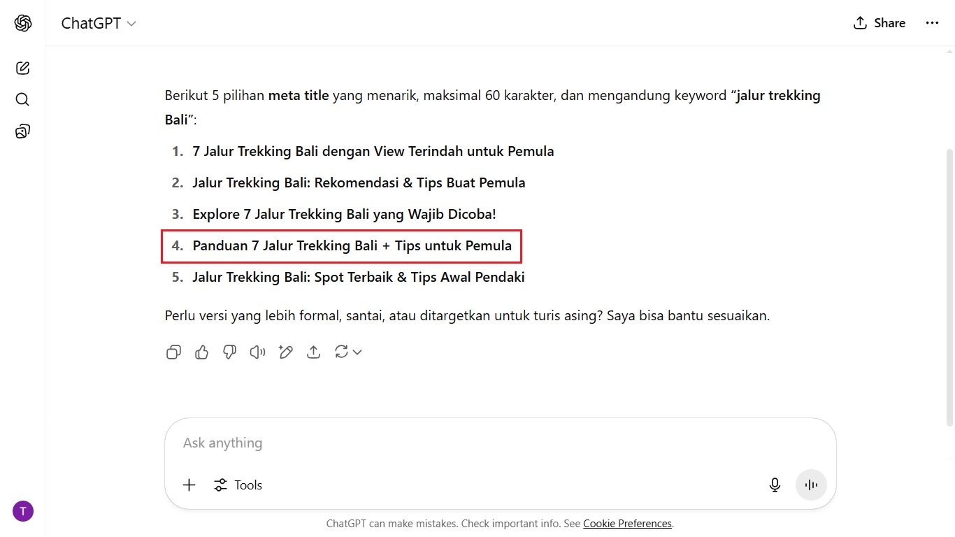 membuat meta title dengan ChatGPT