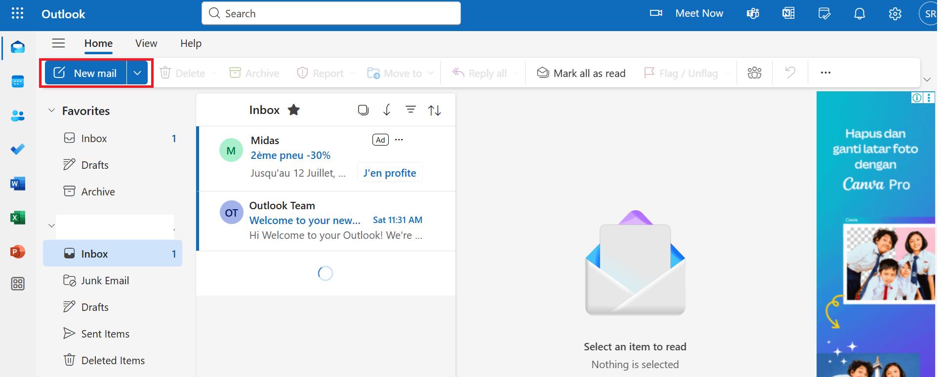 cara mengirim email di Outlook