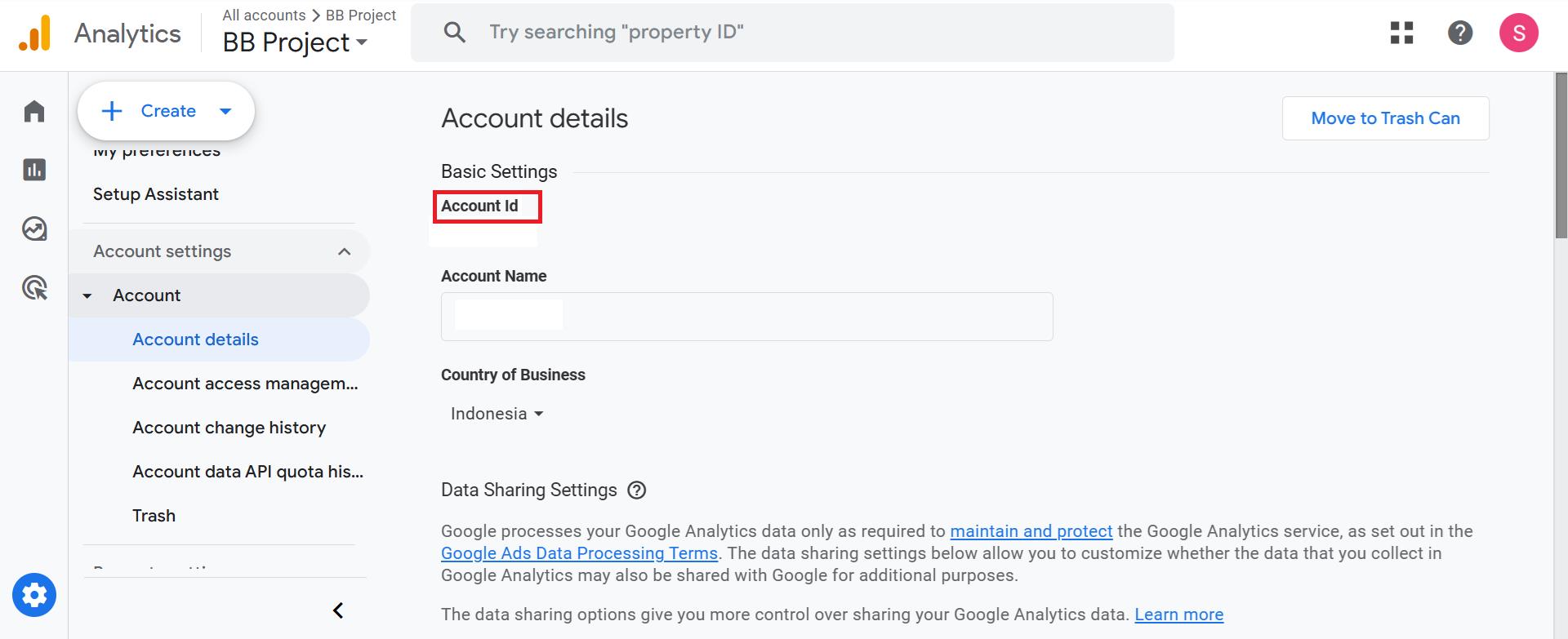 tampilan membuat akun Google Analytics