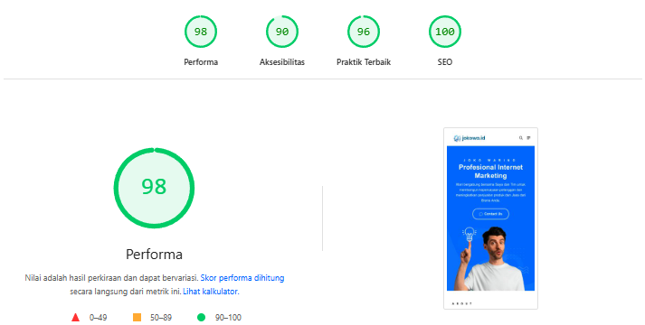 Pastikan halaman cepat dimuat di semua perangkat