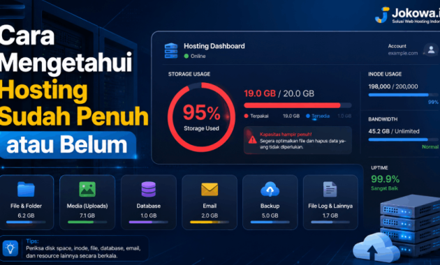 Cara Mengetahui Hosting Penuh Tanpa Menunggu Website Error