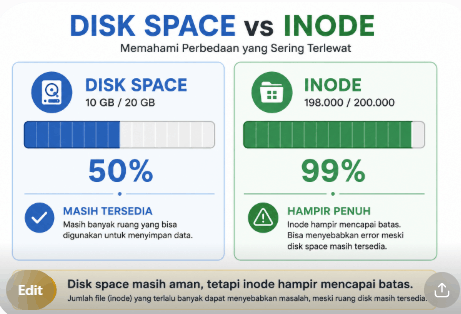 Cek Penggunaan Inode