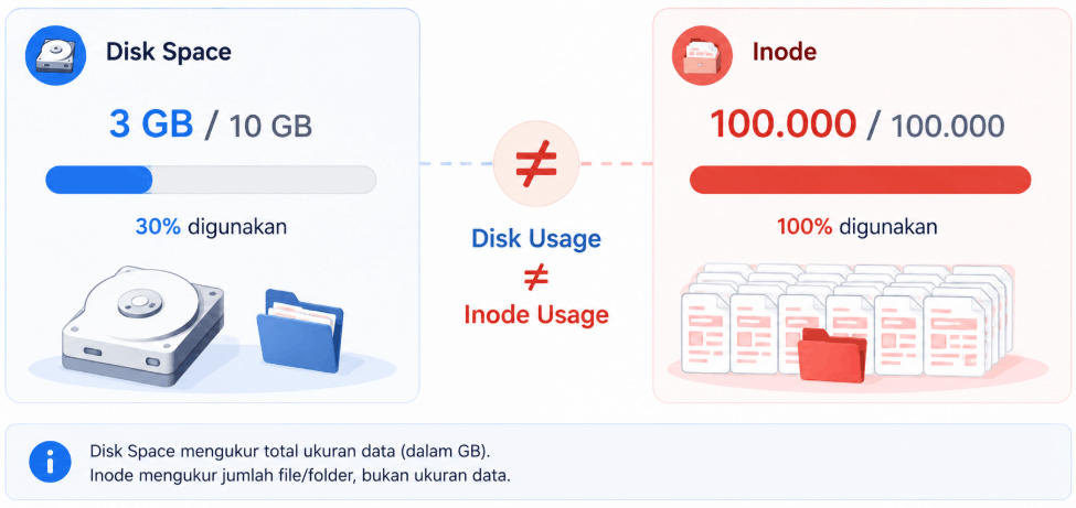 Jangan Samakan Inode dengan Disk Space