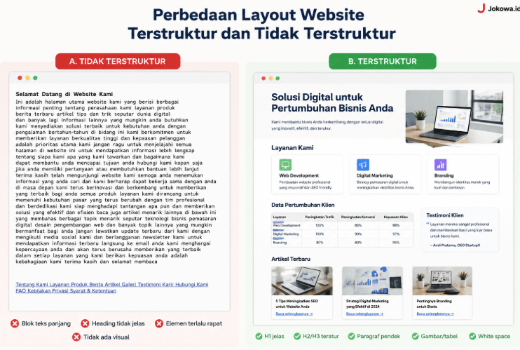 Layout Website yang Terstruktur