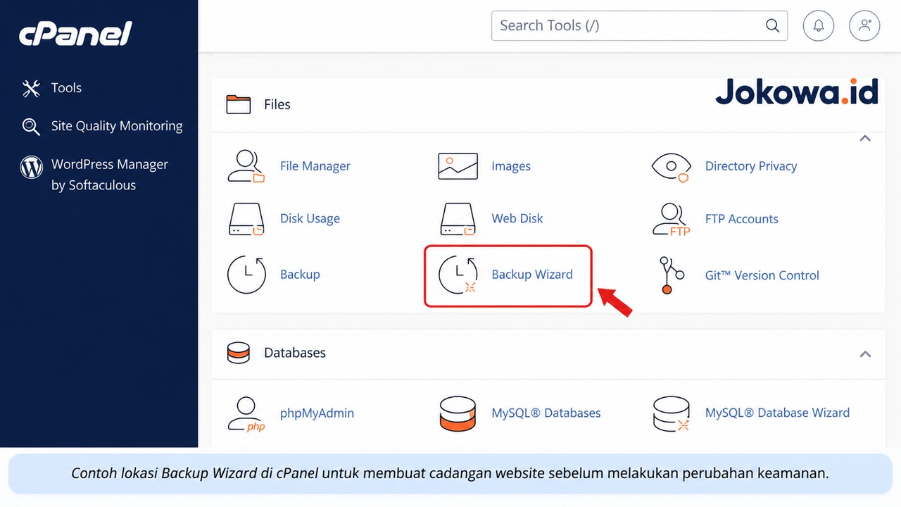 Backup Website Terlebih Dahulu