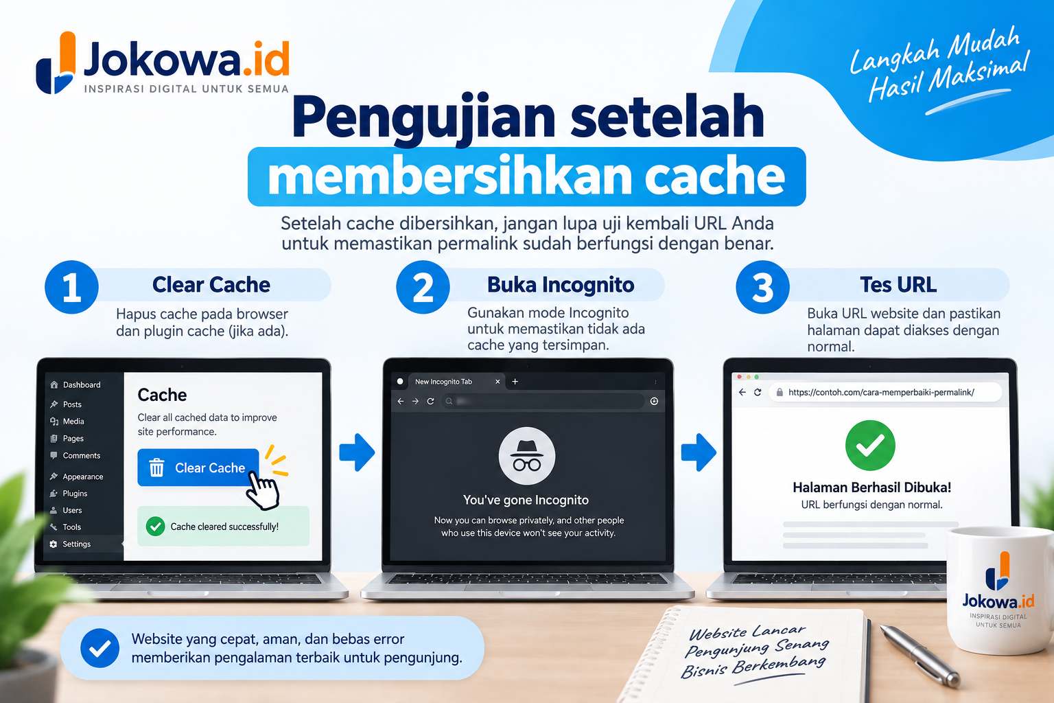 Bersihkan Cache