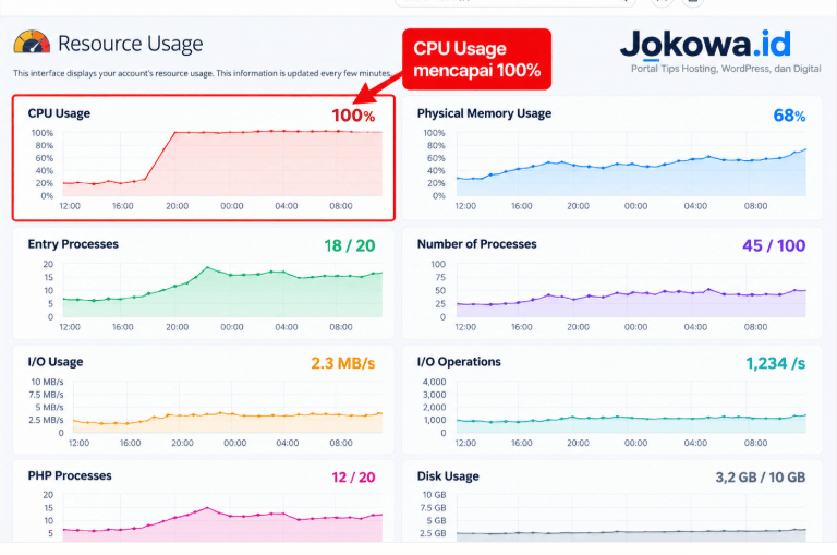 Cek Penggunaan CPU di Panel Hosting