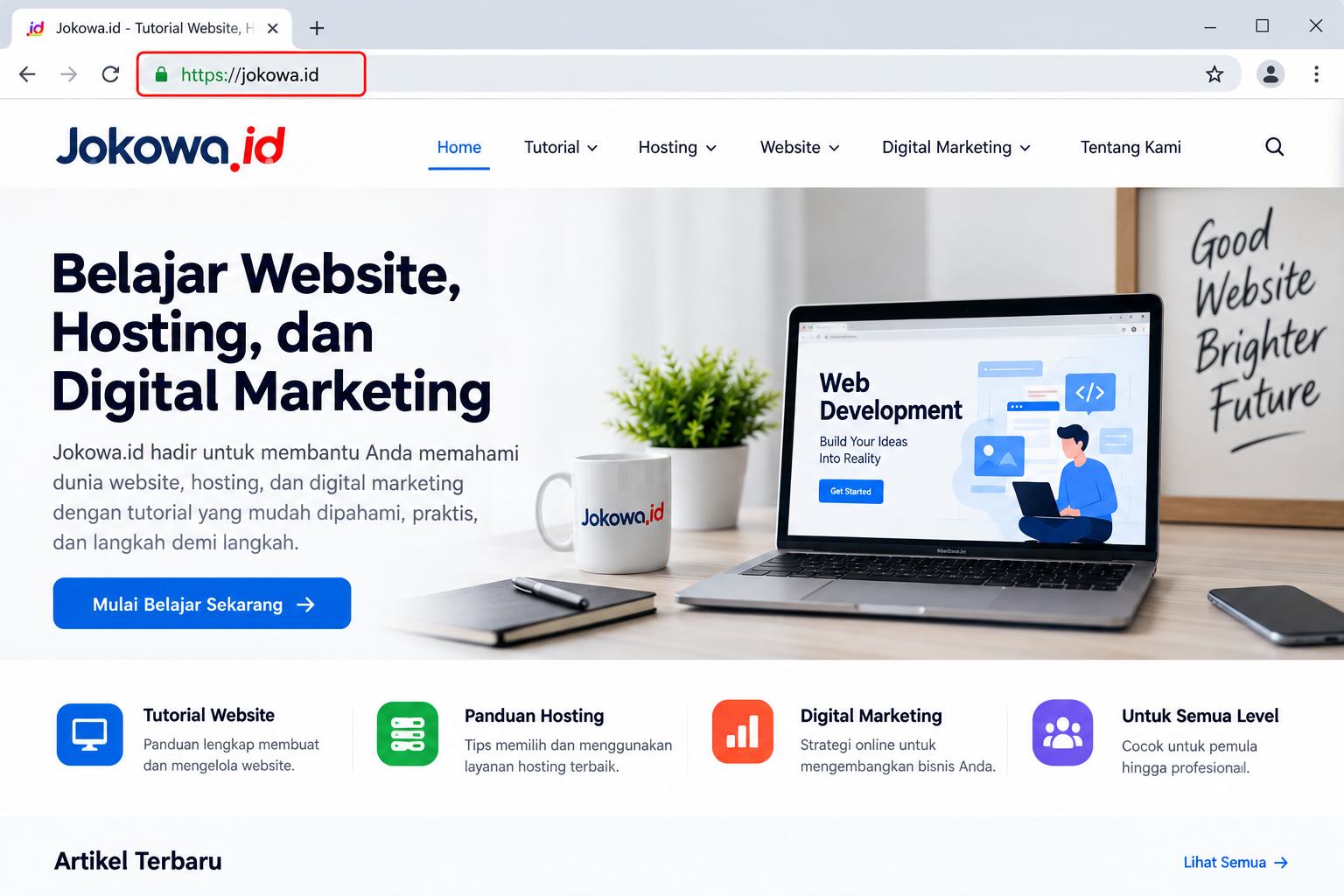 Cek Website melalui Browser