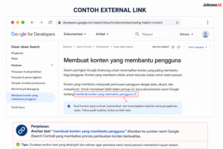 Contoh External Link