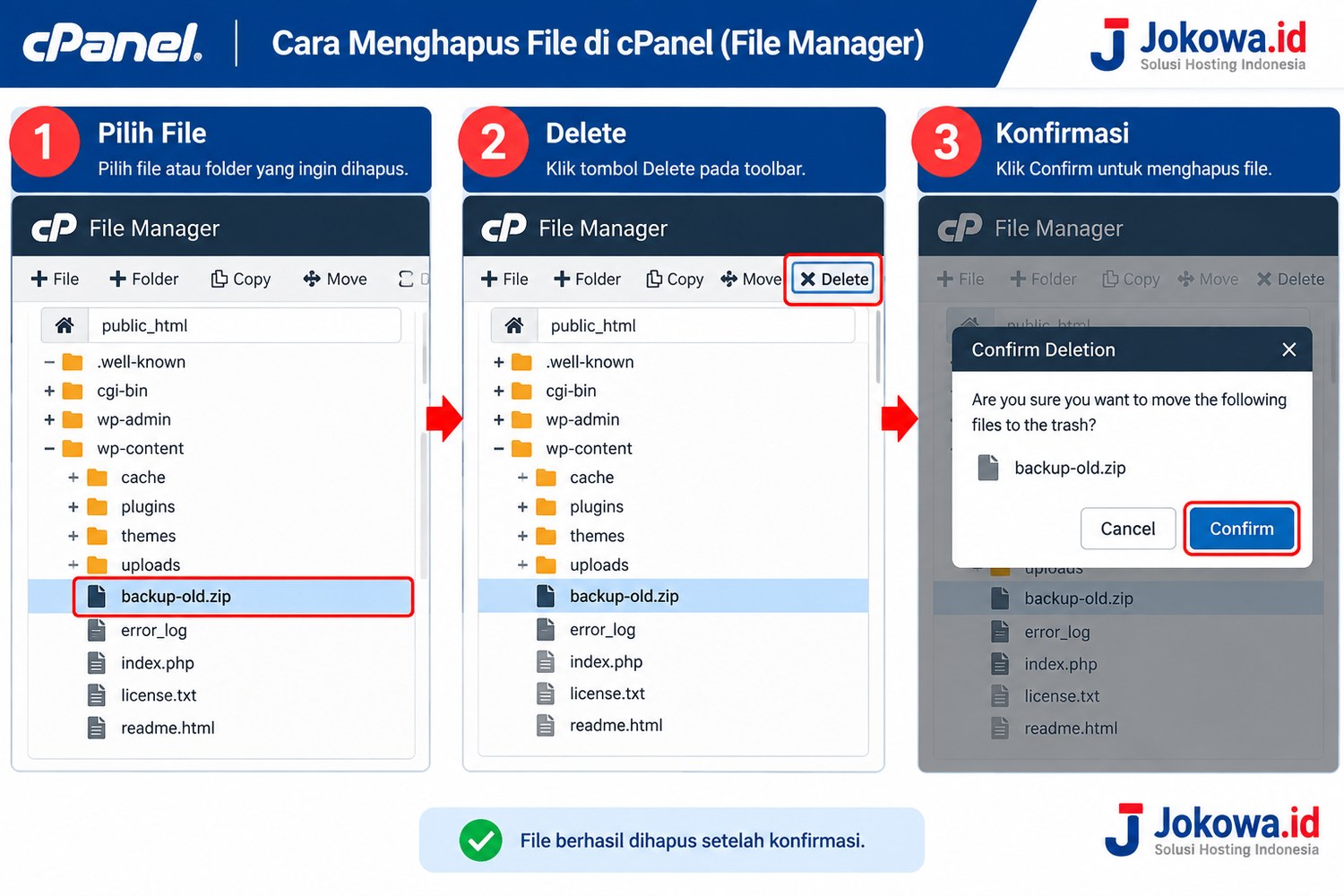 Hapus File dari Control Panel