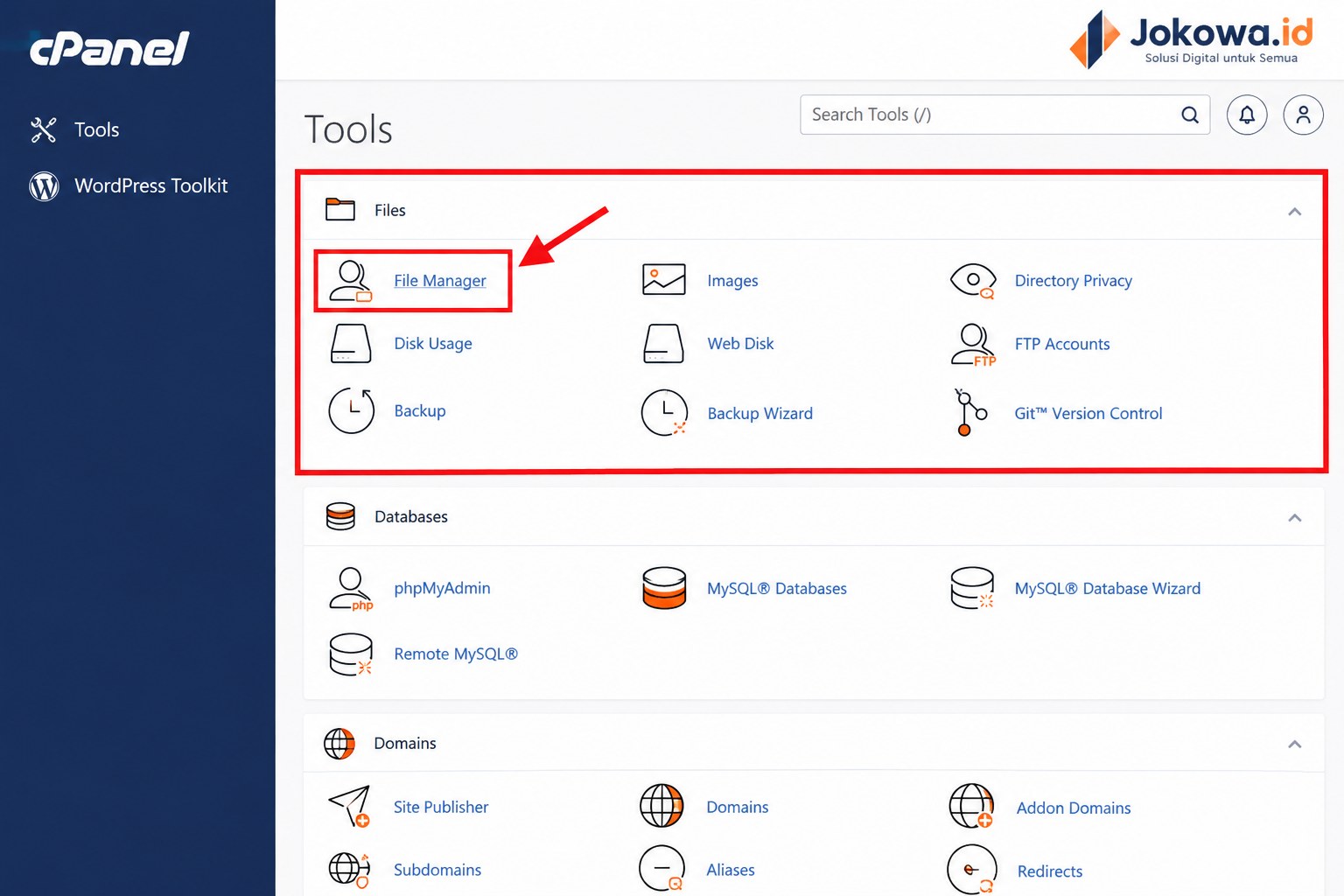 Login ke cPanel atau Panel Hosting