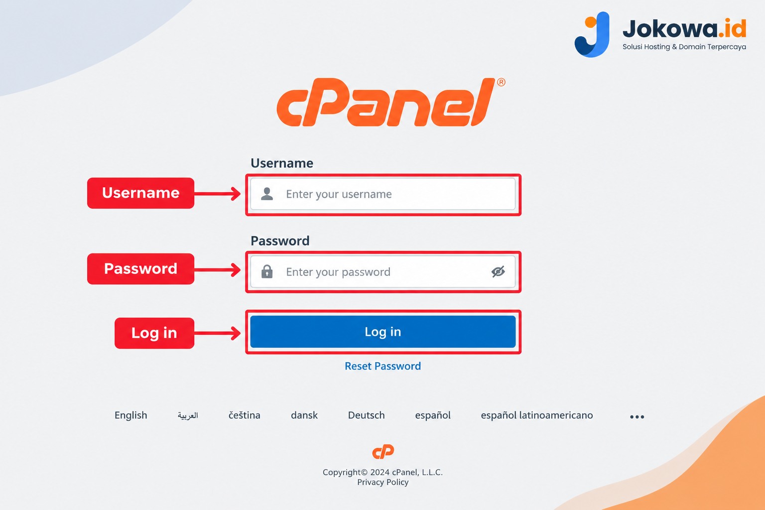 Login ke cPanel