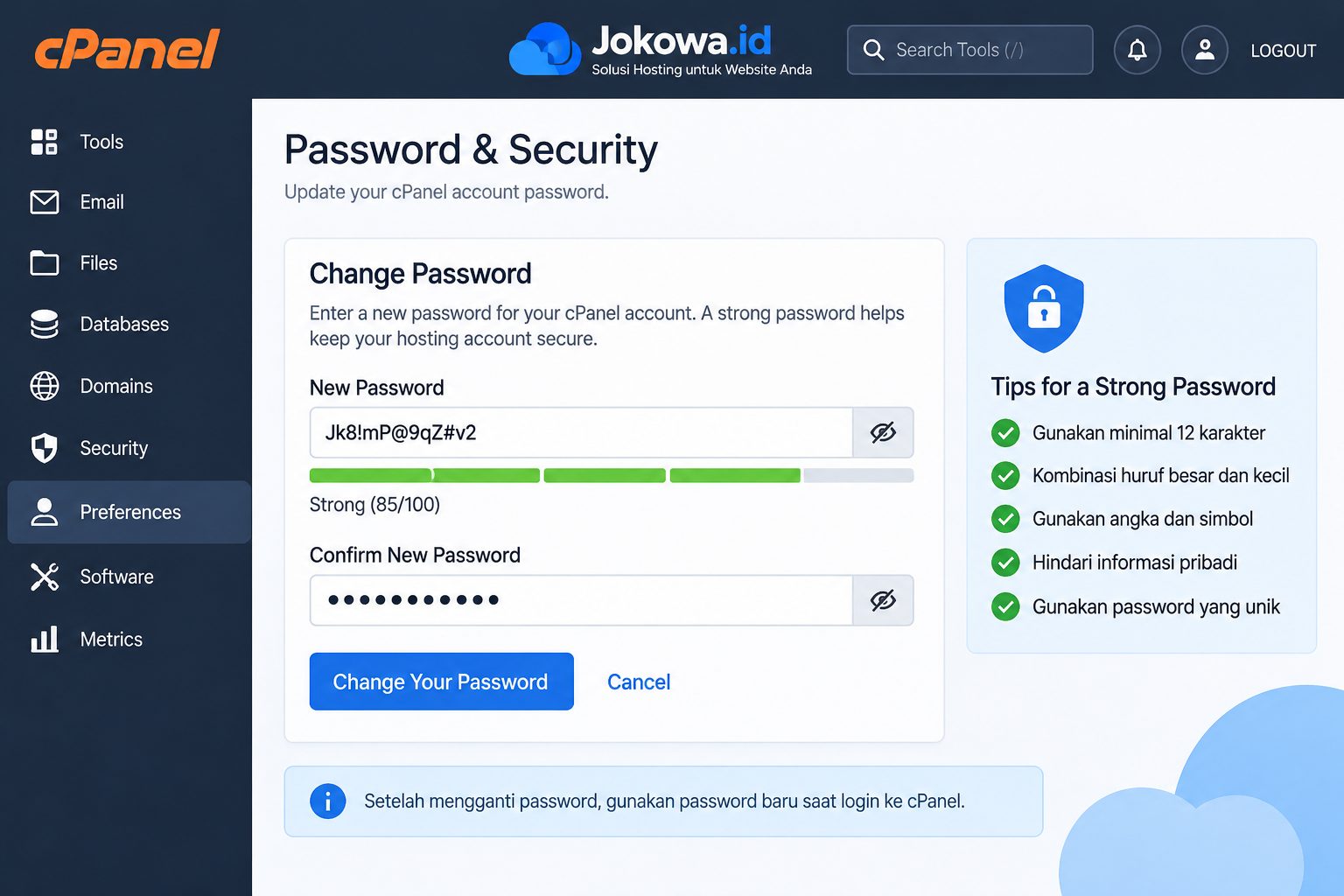 Masukkan Password Baru