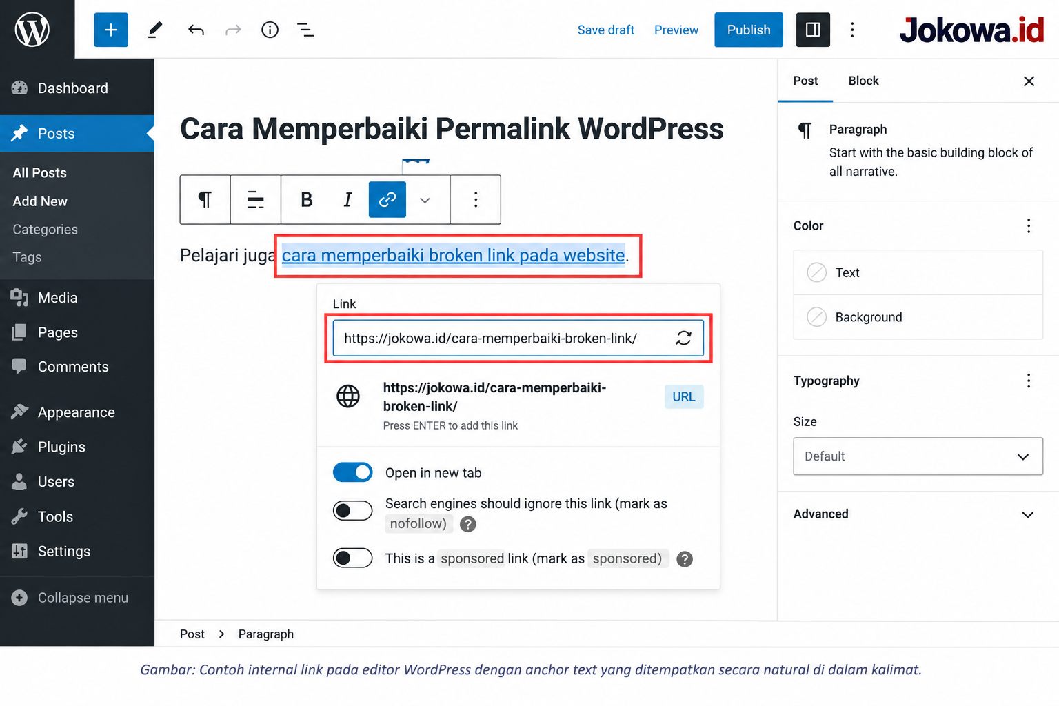 Perbarui Internal Link