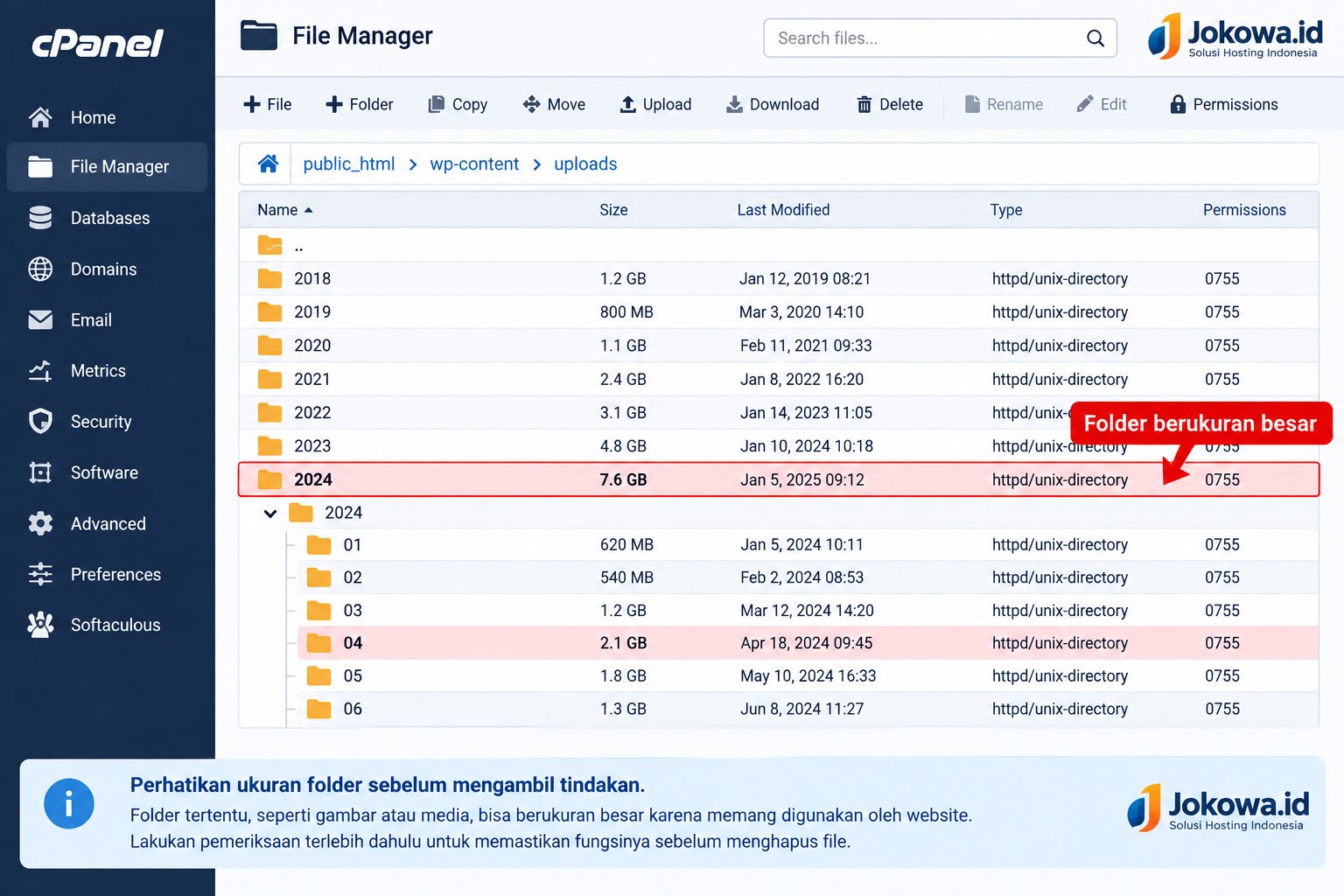 Periksa Folder Uploads dengan Hati-Hati