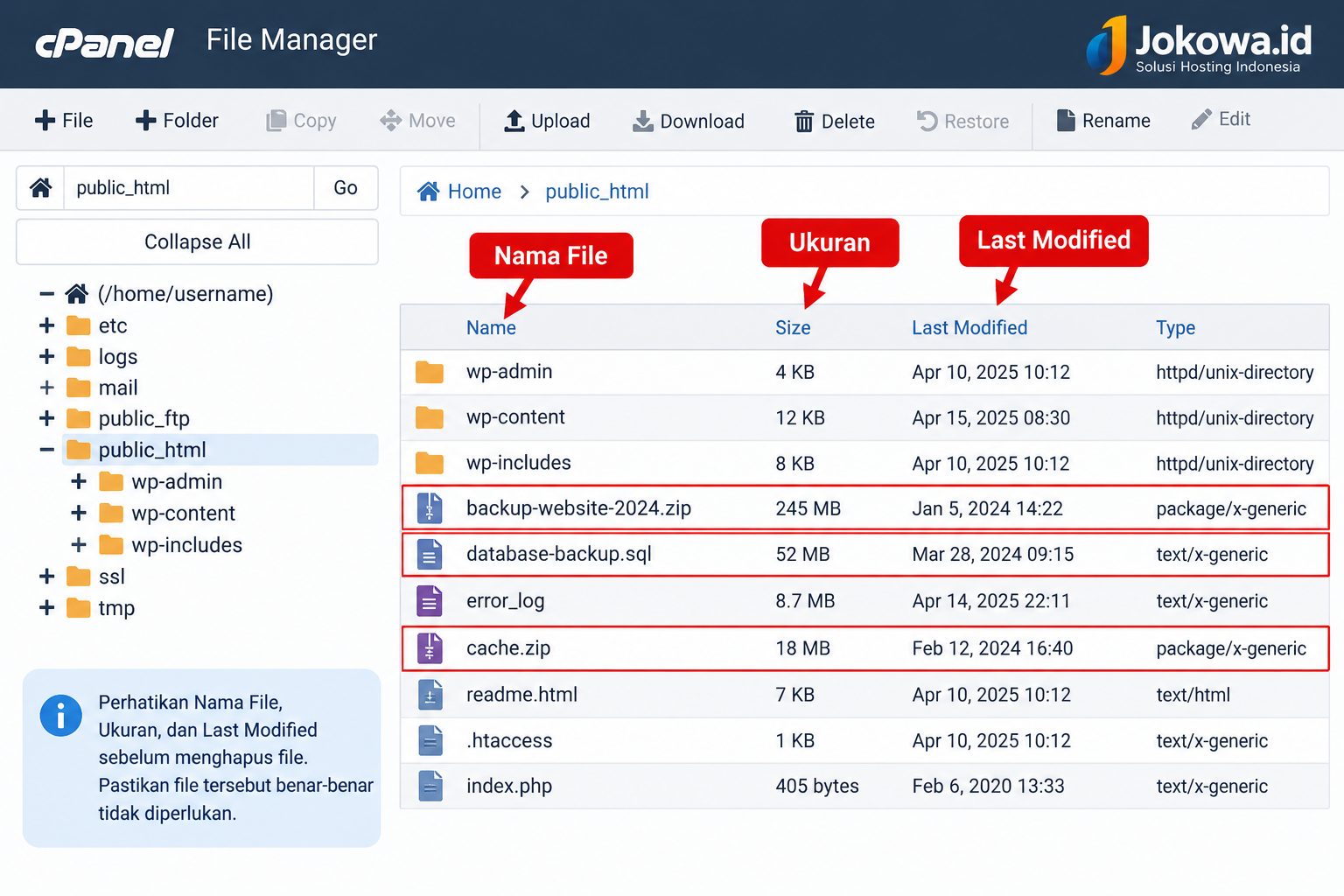 Periksa Fungsi File Sebelum Menghapus