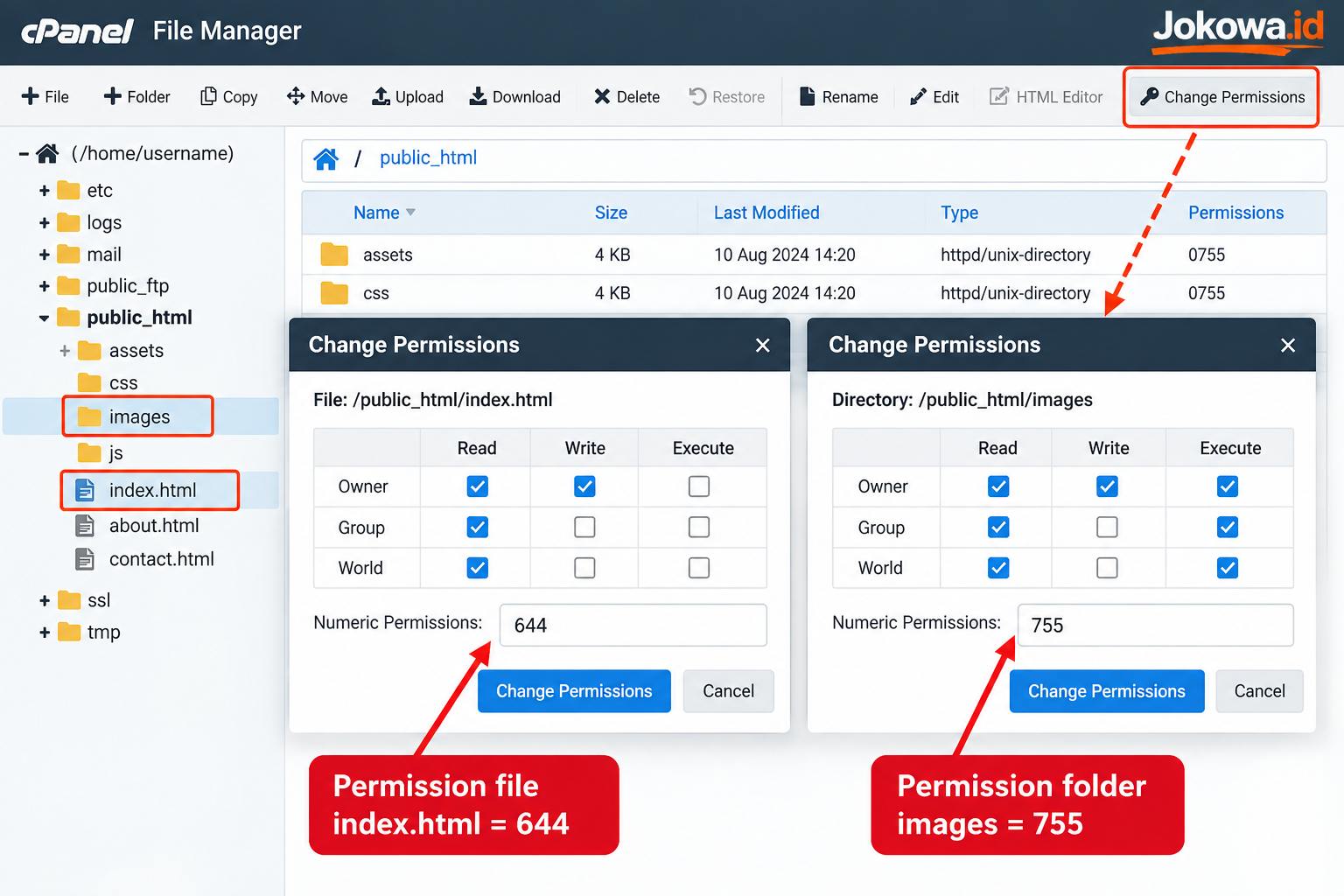 Periksa Permission File dan Folder