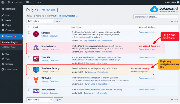 Periksa Plugin WordPress