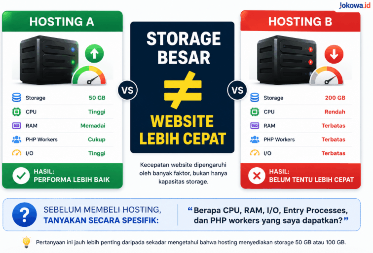 Storage Besar Belum Tentu Website Lebih Cepat