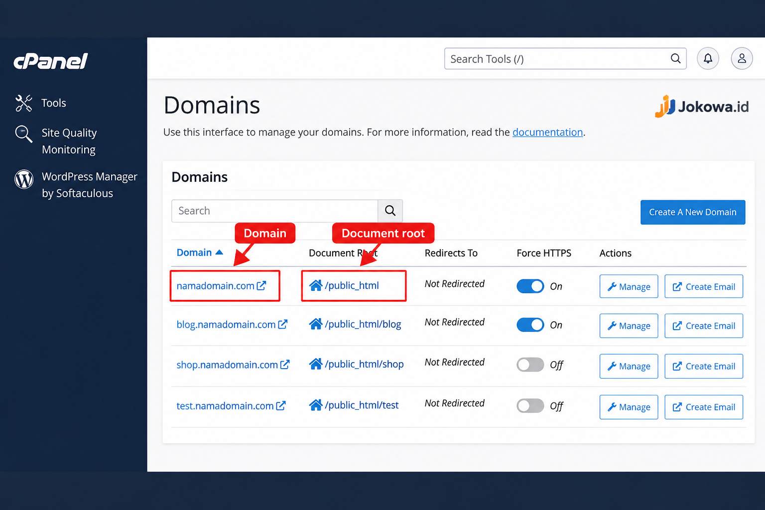 Tambahkan Domain di Hosting Baru