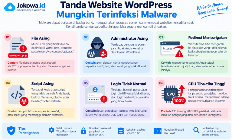 Tanda Website WordPress Mungkin Terinfeksi Malware