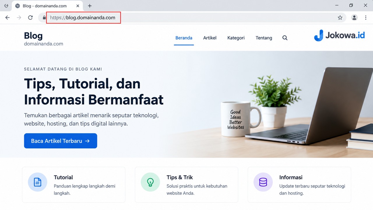 Tes Subdomain melalui Browser