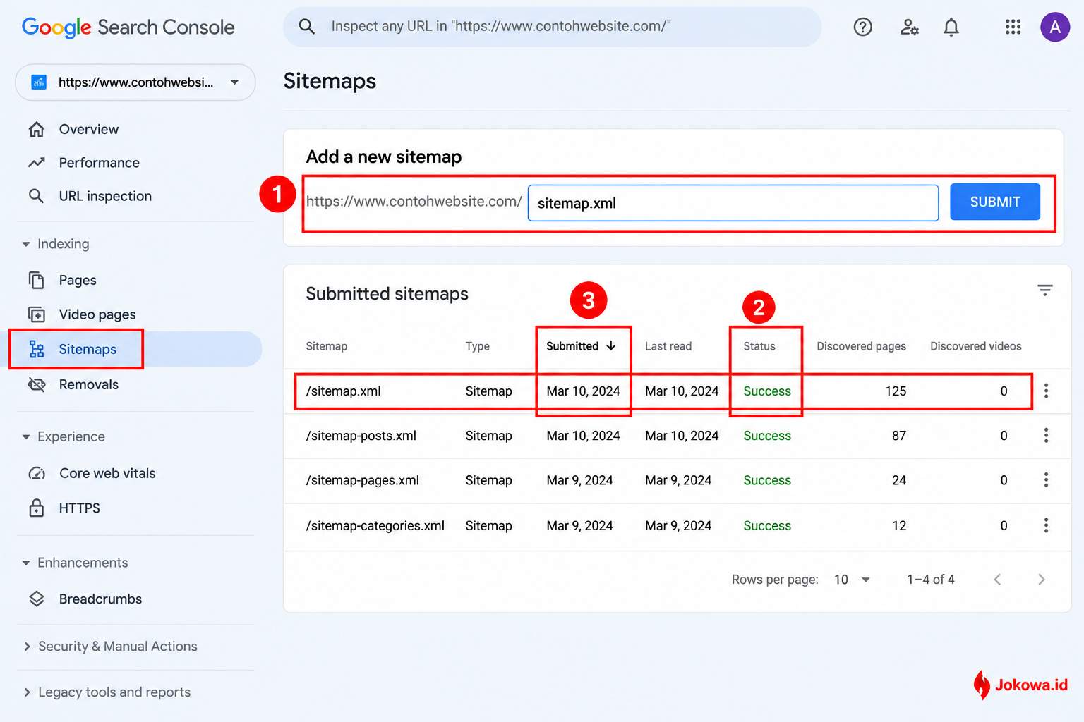 Perbarui Sitemap dan Google Search Console